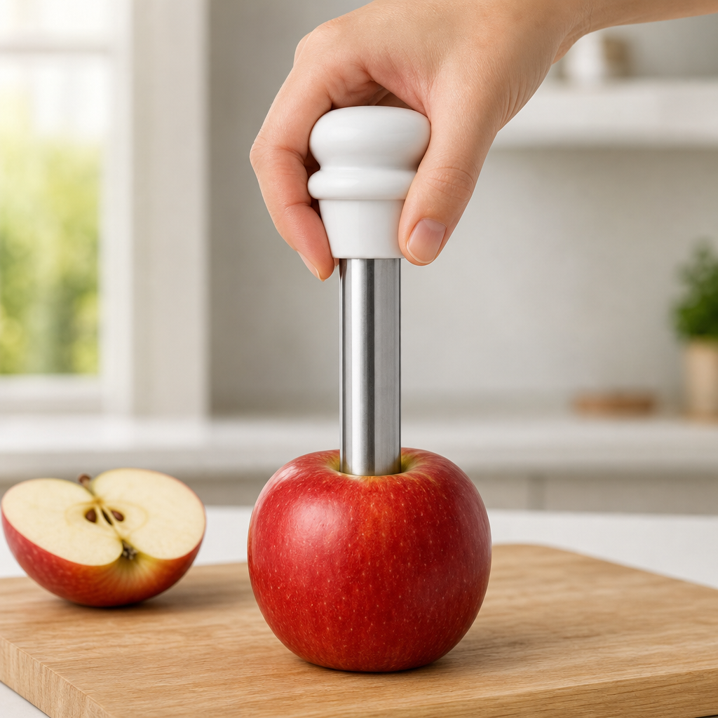 144 Pieces Apple Fruit Corers, White and Silver, 20 cm, 1 Piece