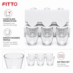 96 Pieces Clear Glass Cawa Cups, Smooth Rounded Design, 6-Piece Set