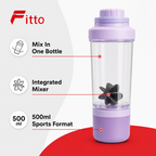 96 Pieces 500ml Shaker Bottle with Mixer, Lavender