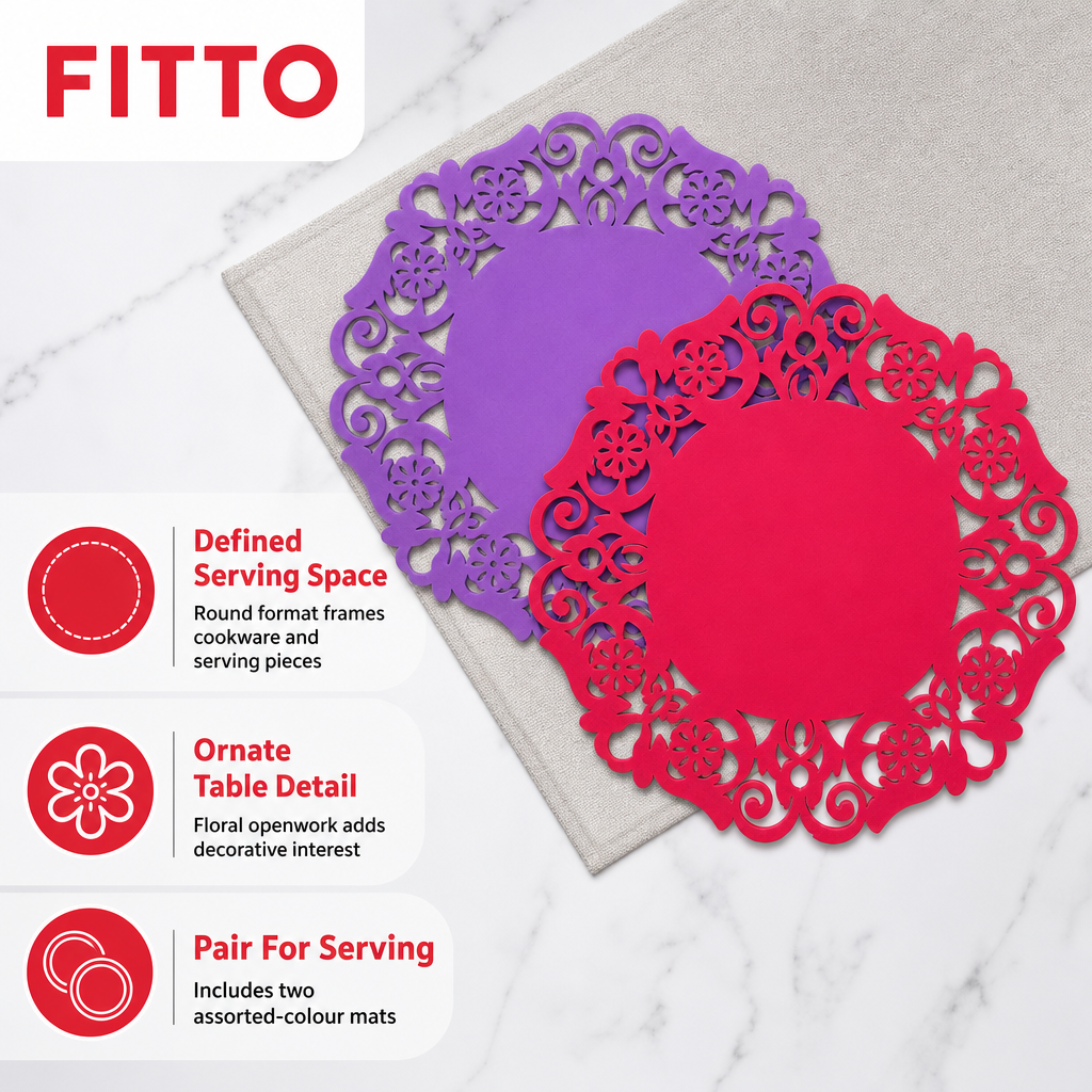 240 Pieces Decorative Round Heat Insulation Mats, 19 cm, 2 Pieces, Assorted Colours