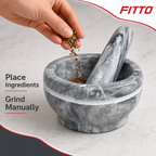 72 Pieces Mortar and Pestles Set, Grey Natural Stone Grinder for Spices and Herbs, 1 Piece, 24 x 20 x 14 cm
