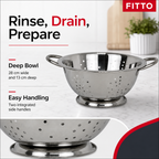 96 Pieces Stainless Steel Deep Colander with Handles, 28 cm