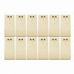 96 Pieces Beige Wedding Candy Boxes with Decorative Bow Detail, 9.7 × 5 × 3 cm, 12 Pieces