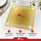 240 Pieces Gold-Tone Square PVC Table Mat, 38 x 38 cm, 1 Piece