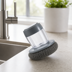 240 Pieces Steel Wool Scrubber with Soap Dispenser, 1 Piece, Kitchen Dishwashing Tool