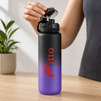 96 Pieces Sports Water Bottles 1000ml with Flip Lid, Purple
