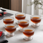 96 Pieces Glass Tea Cup Set, 145 ml Clear Cups, 6 Pieces