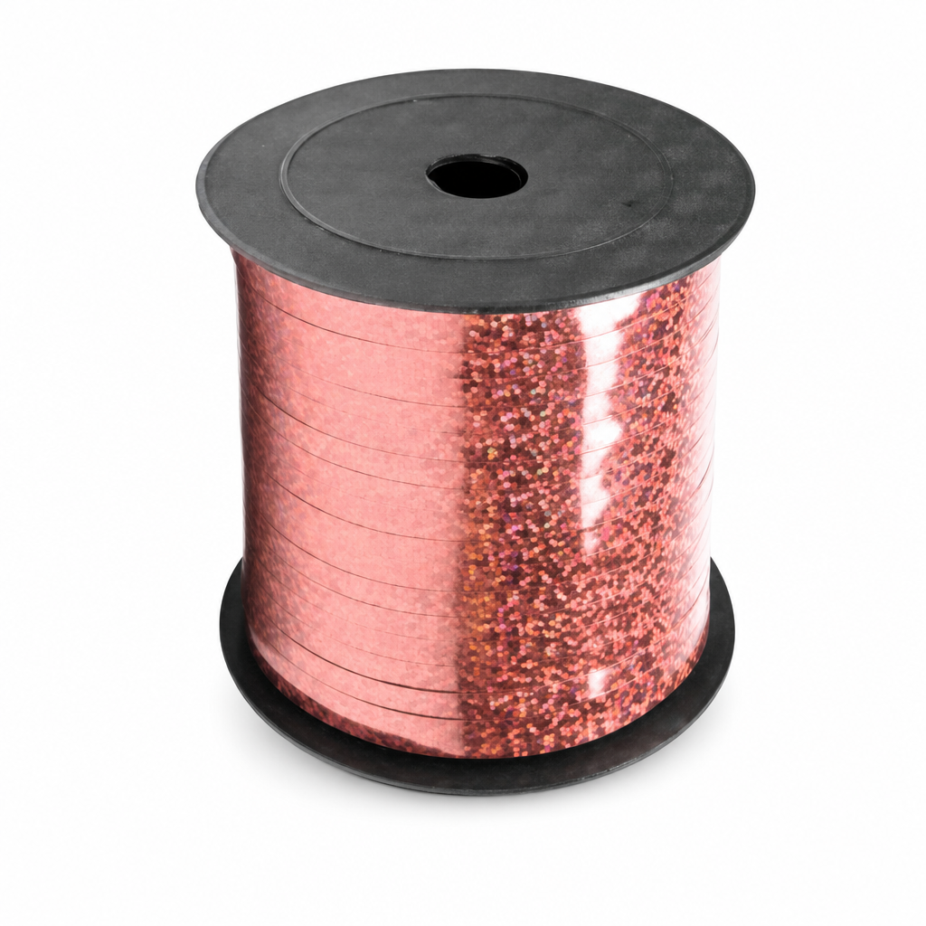 96 Pieces Rose Gold Laser Balloon Ribbon Roll, 5 mm x 500 yd, Party Decorations Ribbon