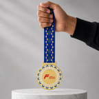 120 Pieces Decorative Sports Medal with Blue Ribbon, Gold, 10 x 8 cm