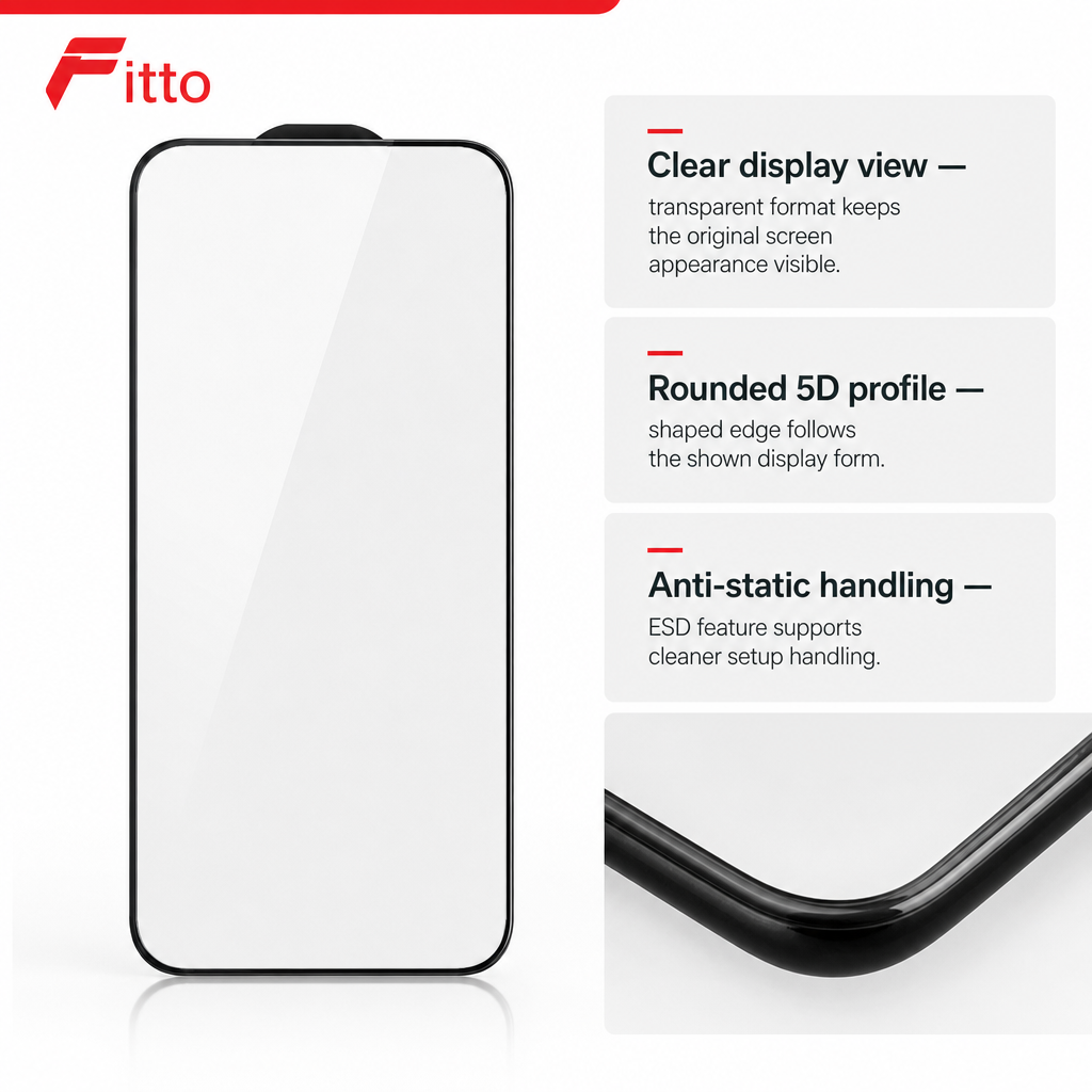 96 Pieces Screen Protectors for 14 Plus Model, 5D Tempered Glass, ESD Anti-Static, Clear, 1 Pack