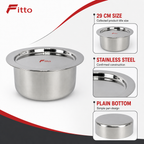48 Pieces Stainless Steel Cooking Pan with Plain Bottom, 29 cm