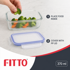 96 Pieces Rectangular Glass Food Storage Containers with PP Lid, 370 ml
