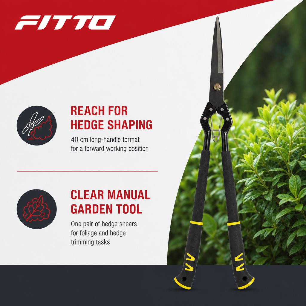 96 Pieces Long-Handle Hedge Shears, 40 cm, Black, 1 Piece