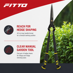 96 Pieces Long-Handle Hedge Shears, 40 cm, Black, 1 Piece