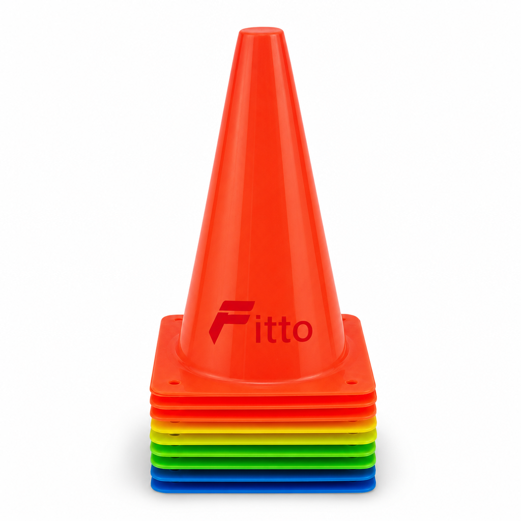 96 Pieces Plastic Training Cones, 28 cm, Multicolor, 10-Piece Pack
