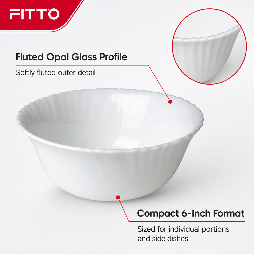 120 Pieces Opal Glass Bowl, 6 Inch, White