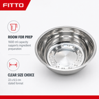 120 Pieces Stainless Steel Mixing Bowls, 1600 ml, 22 x 6.5 cm, Single Piece