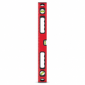 96 Pieces Spirit Level 60 cm Red Aluminum with 3 Vials, Handles and Integrated Measuring Scale