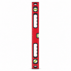 96 Pieces Spirit Level 60 cm Red Aluminum with 3 Vials, Handles and Integrated Measuring Scale