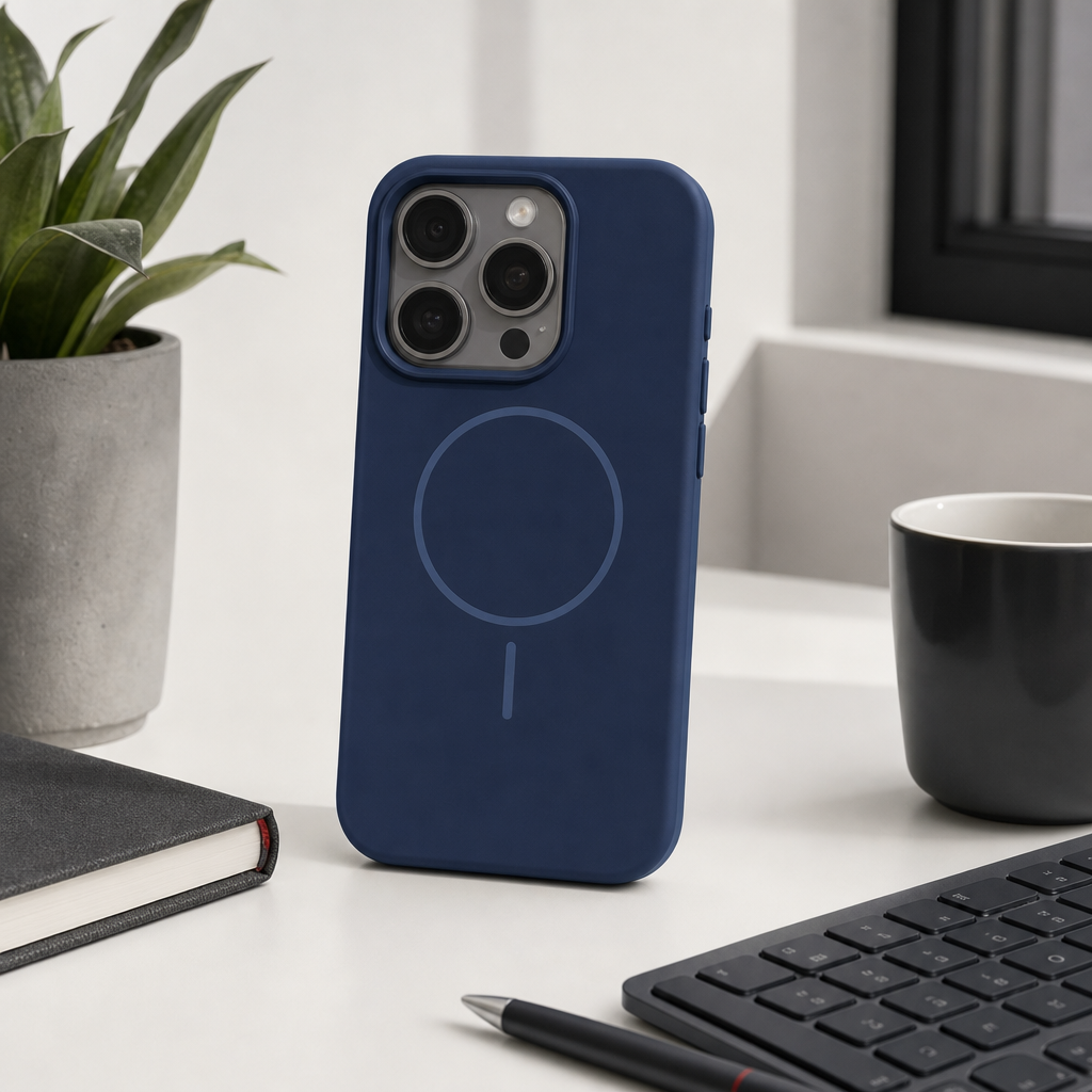 120 Pieces Magnetic Phone Cases with Raised Camera Protection, Silicone Cover for 14 Pro Handset, Navy Blue