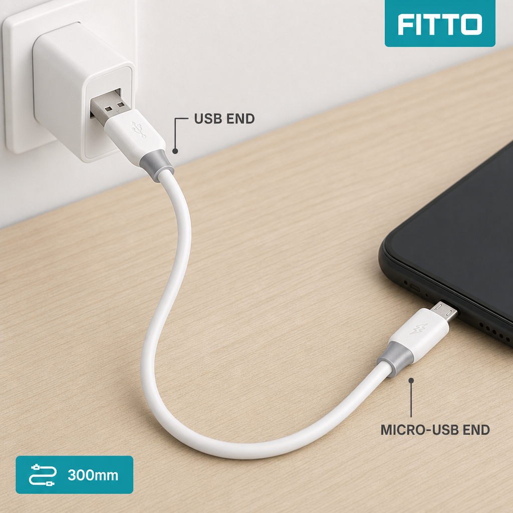 240 Pieces USB to Micro-USB Fast Charging Data Cable, 2.4A, 300mm