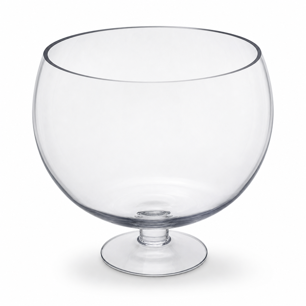 48 Pieces Round Glass Display Bowl with Pedestal Base, Large, Clear Decorative Centerpiece