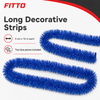 120 Pieces Blue Tinsel Decoration, 5 cm x 12 m, 2 Pieces