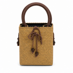 72 Pieces Mini Woven Handbags with Top Handles, Tan, 16 x 13 x 8 cm