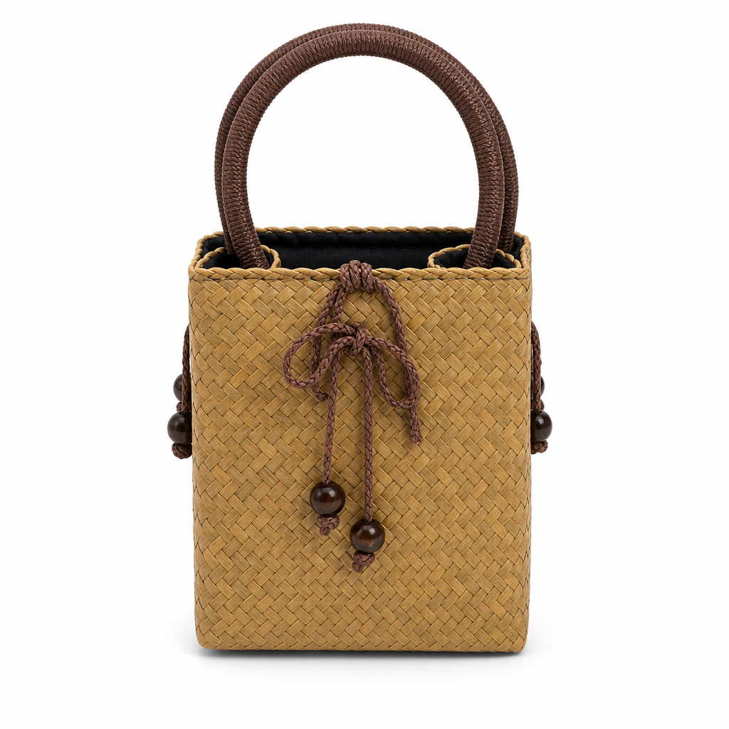 72 Pieces Mini Woven Handbags with Top Handles, Tan, 16 x 13 x 8 cm