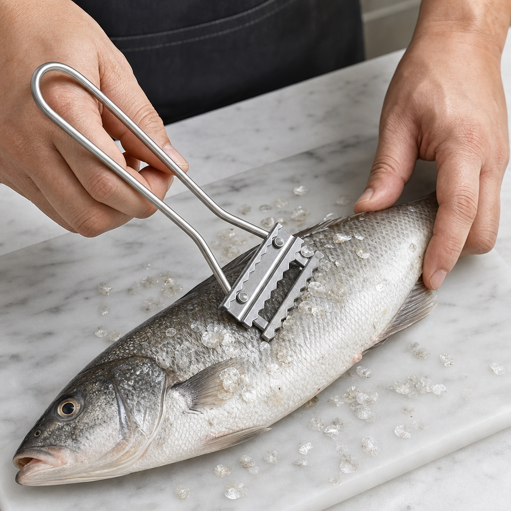 240 Pieces Fish Scale Scrapers Planer, Stainless Steel Cleaning Tool, 8 Inch, Silver and White, 1 Piece
