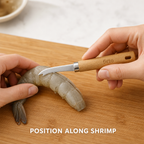120 Pieces Shrimp Deveining Knife, Stainless Steel Blade with Wooden Handle, 20.5 cm, Silver, 1 Piece