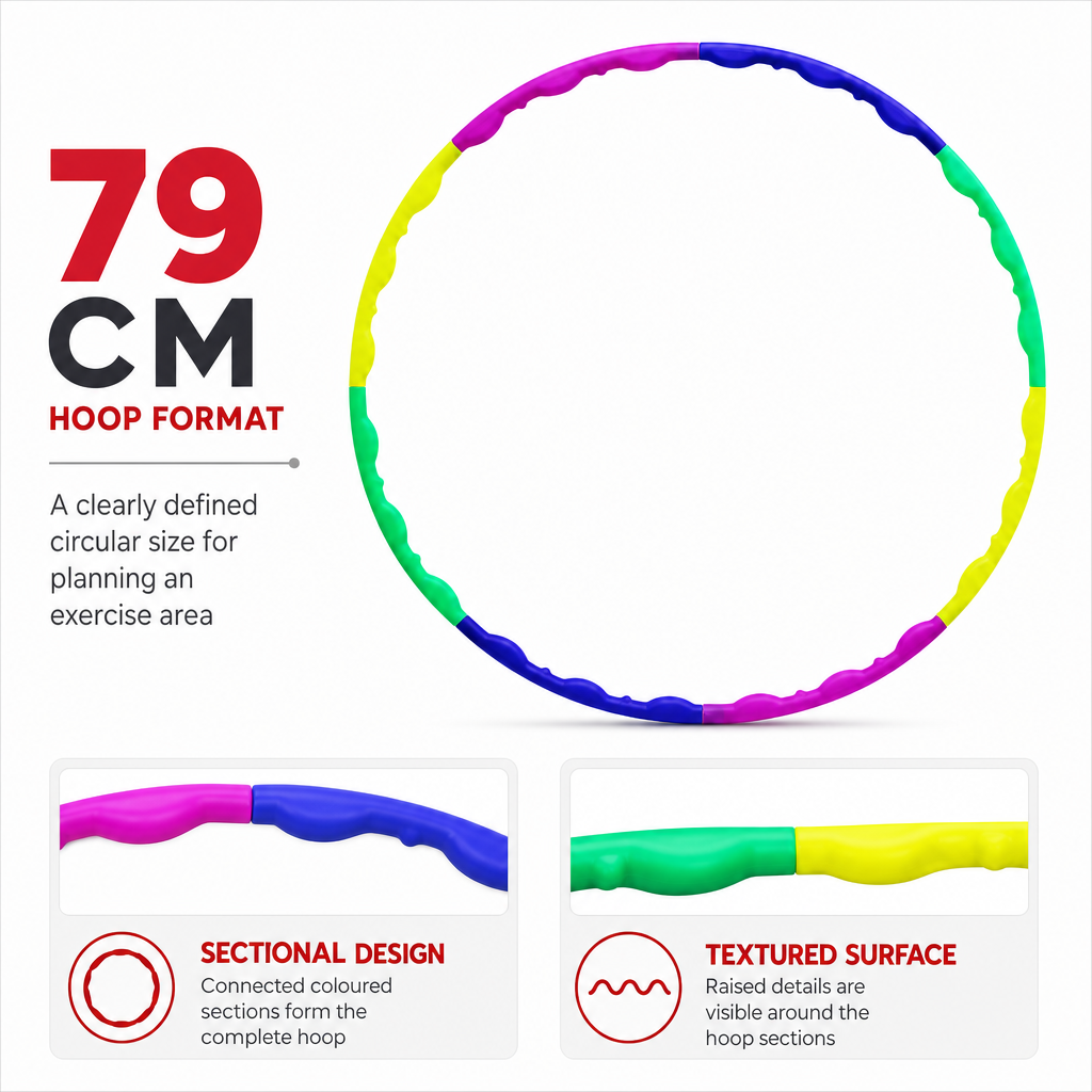 120 Pieces Sectional Massage Hoop, 79 cm Textured Fitness Ring for Home Exercise and Active Movement