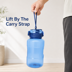 96 Pieces 1400ml Water Bottle with Carry Strap, Blue Sports Hydration Bottle