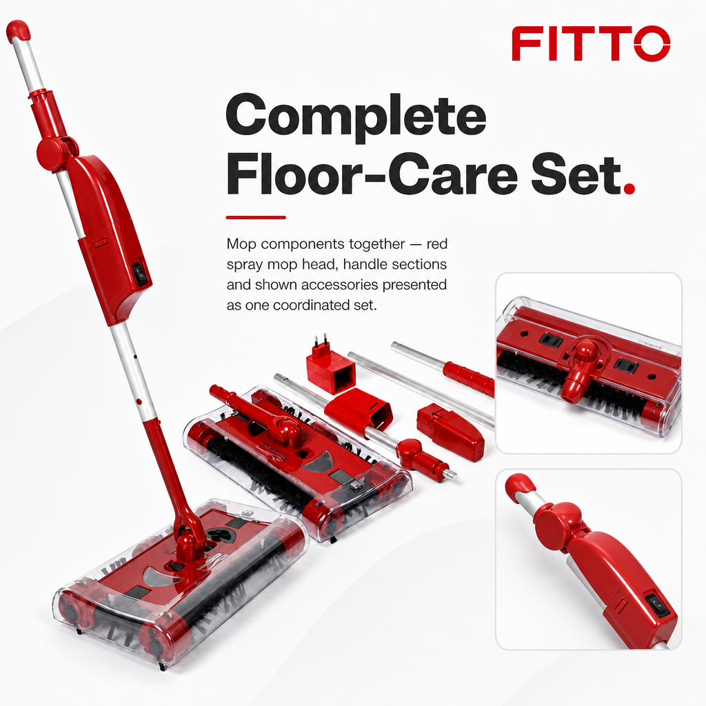 48 Pieces Spray Mop Cleaning Kit with Accessories, Red, 1 Set