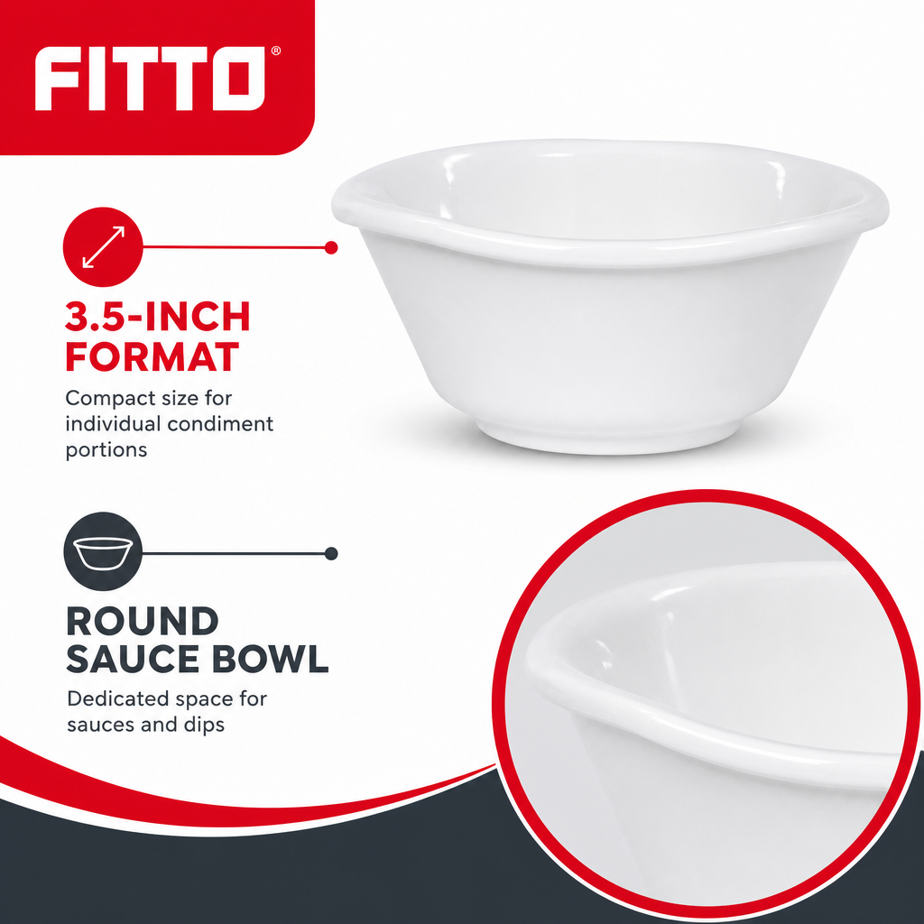 240 Pieces White Round Sauce Bowl, 3.5 Inch, Single Piece