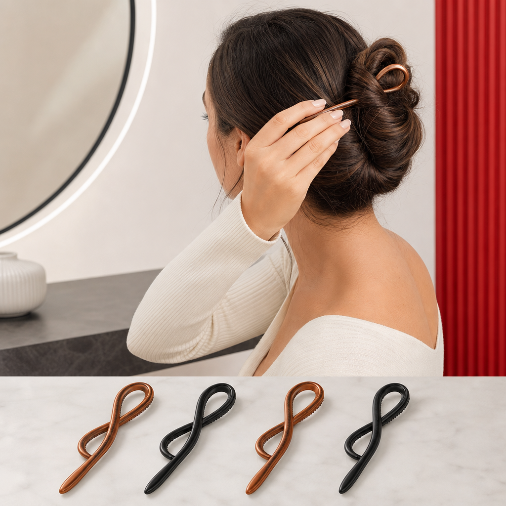 96 Pieces Hair Styling Clips, Twist Hair Fasteners, 4 Pieces, 2 Bronze and 2 Black