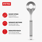 96 Pieces Serrated Grapefruit Spoon, Silver and Black Stainless Steel Citrus Utensil, 24 cm, 1 Piece