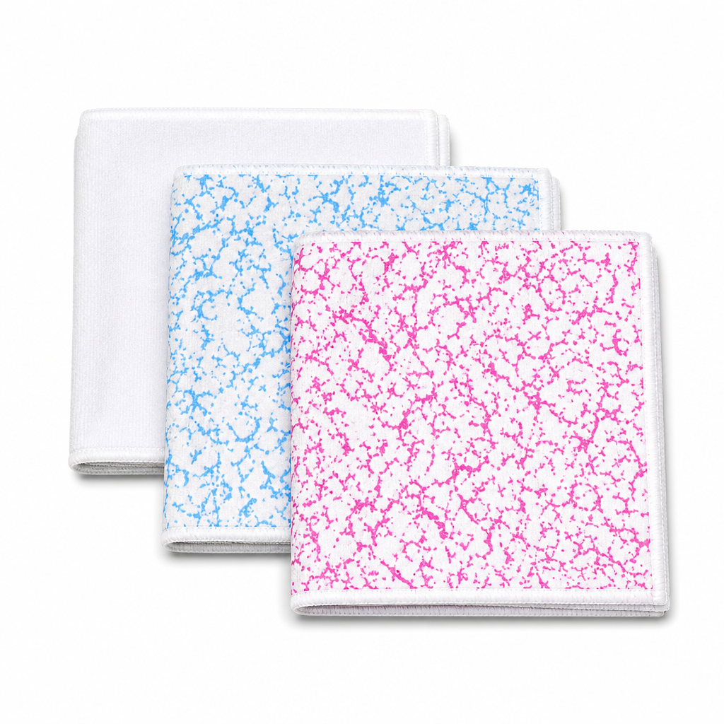 96 Pieces Microfiber All-Purpose Cleaning Cloths, 32 x 32 cm, Pink/White, 3-Pack