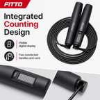 96 Pieces Digital Jump Rope with Integrated Counter for Cardio and Fitness Training, Black