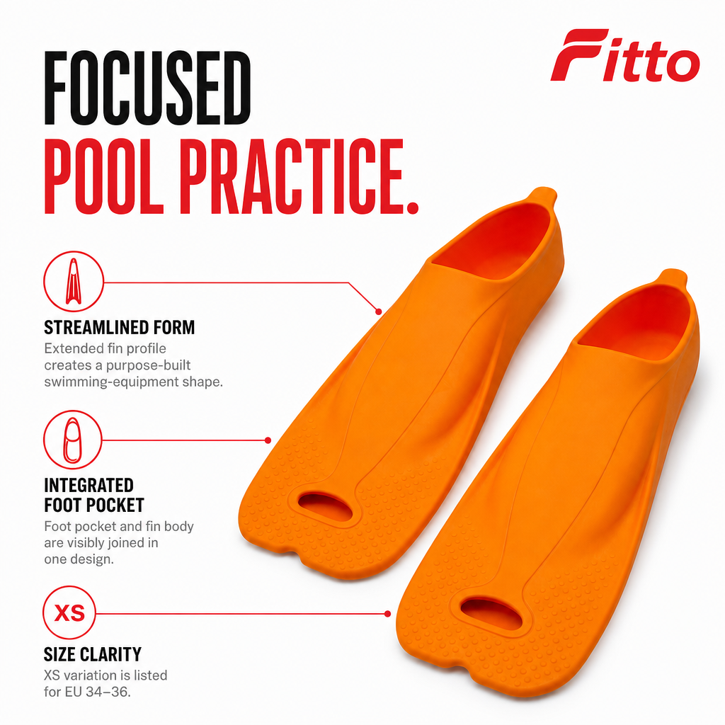 48 Pieces Swimming Fins for Training, Full-Foot Design, Textured Sole, Size XS EU 34–36