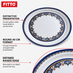 96 Pieces Melamine Round Serving Trays with Decorative Pattern, 40 cm