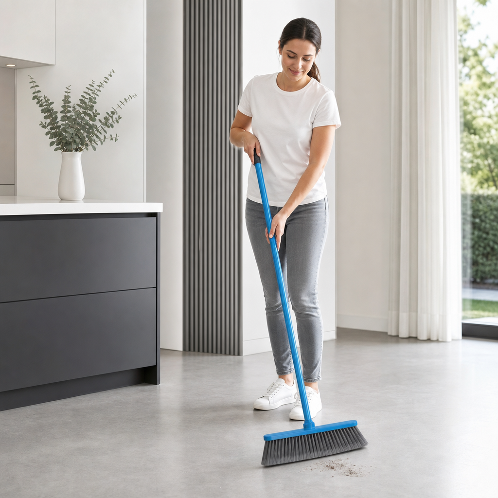 96 Pieces Indoor Broom with Iron Handle, 120 cm Long, 24 cm Cleaning Head, Assorted Colour