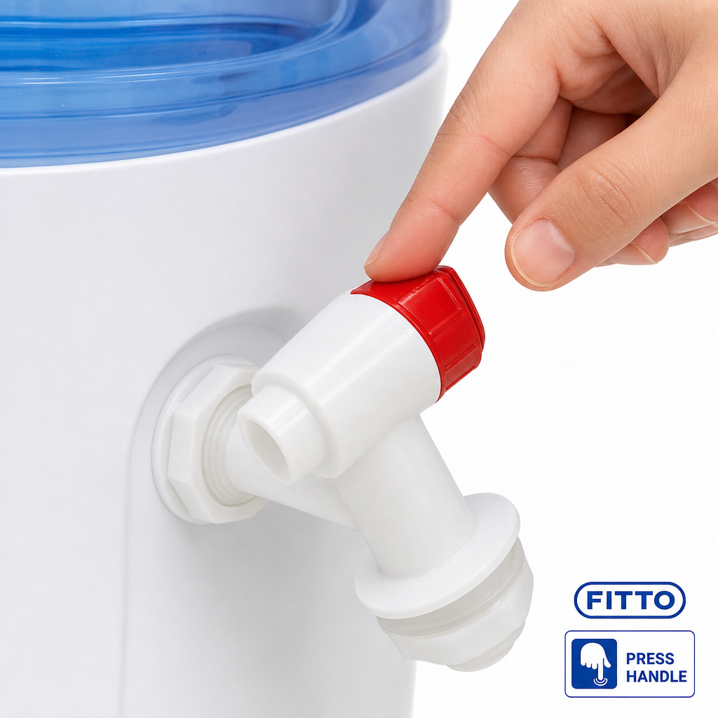 240 Pieces Water Dispenser Replacement Plastic Push Handle Tap, 15mm Thread, White and Red, 1 Piece