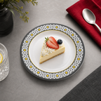 144 Pieces Melamine Dinner Plate, 7 Inch, Round Floral Pattern for Table Settings