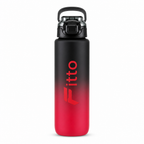 96 Pieces Sports Water Bottles 1000ml with Flip Lid and Carry Handle, Red