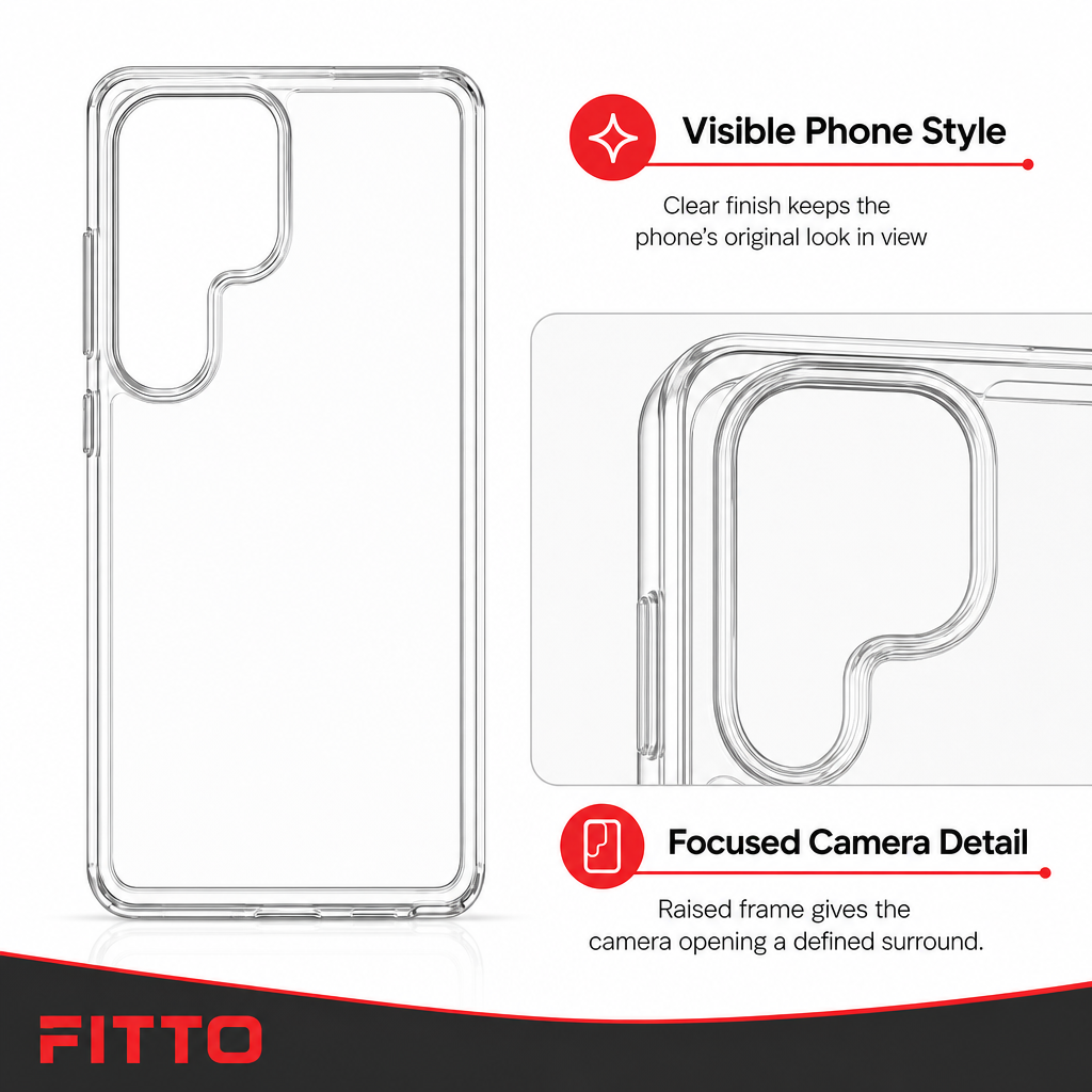 144 Pieces Clear Phone Cases with Raised Camera Frame for S25 Ultra, Transparent Single Case