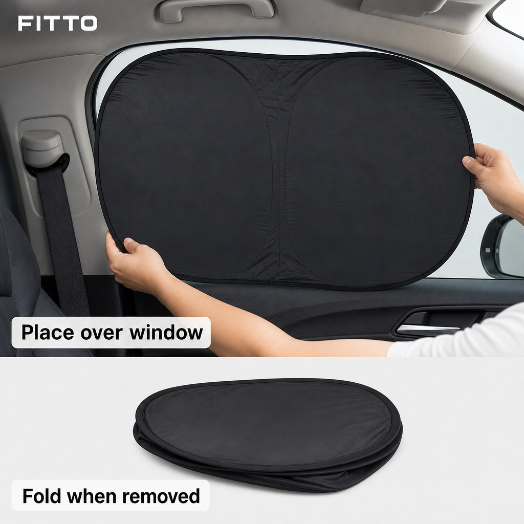 120 Pieces Foldable Car Window Sun Shades, Black, 65 x 38 cm