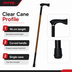 96 Pieces Wooden Walking Canes with Curved Handle, Black, 96 cm