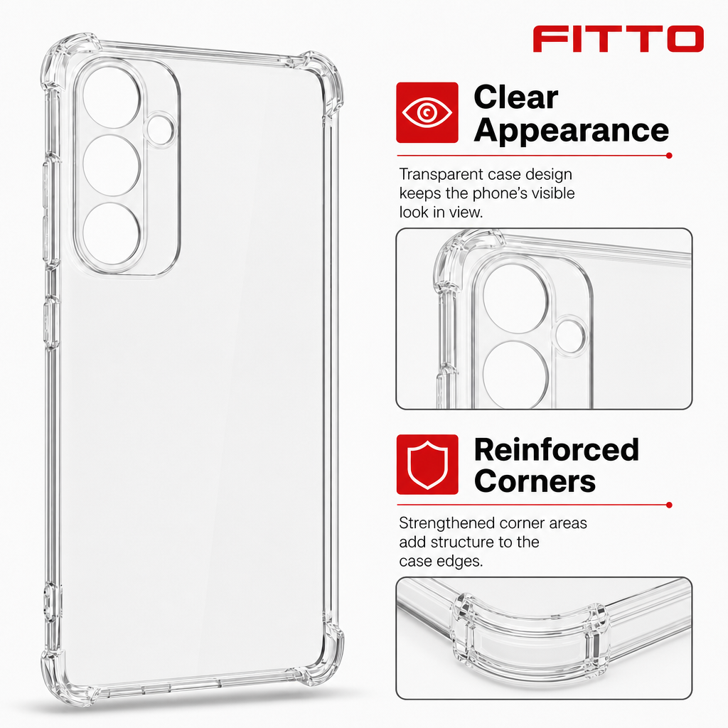 240 Pieces Clear Anti-Burst Protective Phone Cases with Reinforced Corners for Compatible Smartphone