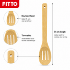 240 Pieces Wooden Slotted Spatula with Rounded Edge, 34 cm, 1 Piece